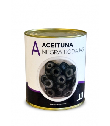 ACEITUNAS NEGRAS RODAJAS LATA 3 KG. "JJJ"