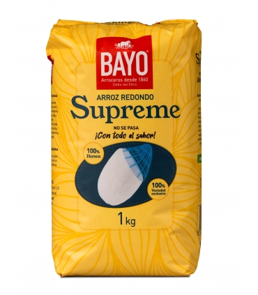 ARROZ REDONDO SUPREME PAQ. 1 KG "BAYO"