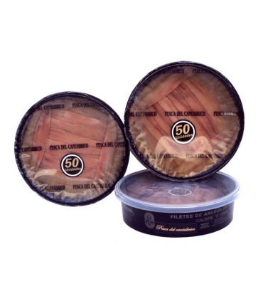 FILETES ANCHOAS CANTAB. AC.OLIVA "0" 50 UND.TAR. 600G. "EL MENU"