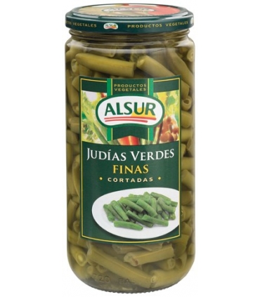 JUDIAS VERDES FINAS CORTADAS TARRO 720 "ALSUR"