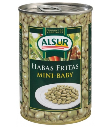 HABAS FRITAS MINI BABY EN AC. OLIVA LATA 425 "ALSUR"