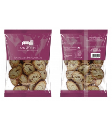 TOSTADA PAN C/PASAS BOLSA 125G "TERESA SAN MARTIN"