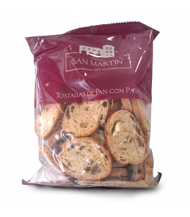 TOSTADA PAN C/PASAS BOLSA HOST.250G "CASA SAN MARTIN"